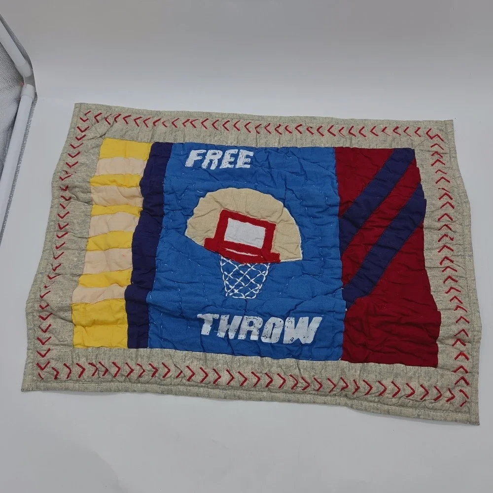 NEW Pottery Barn Kids Athletic Quilted Bedding SMALL SHAM Boys Basketball Theme